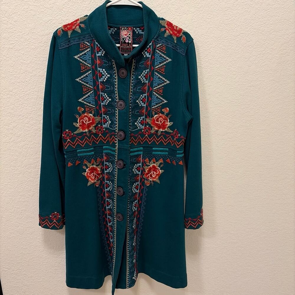 Johnny Was JWLA Collection Embroidered Knit Jacket
